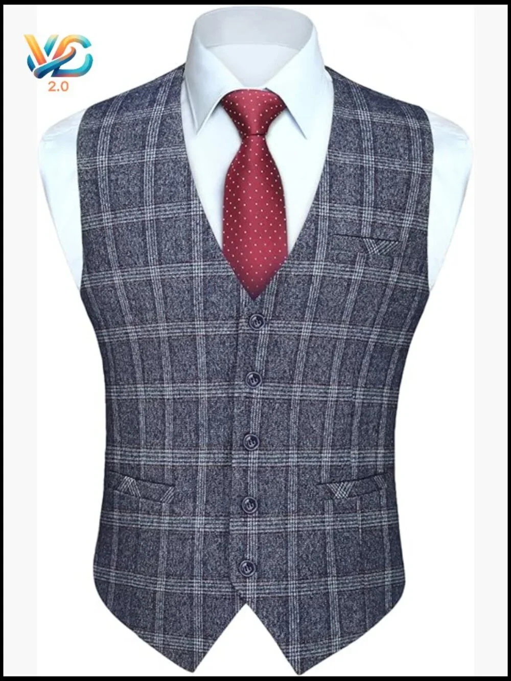 Men's Slim Fit Suit Vest Waistcoat with 3 Pockets for Business Wedding Prom
